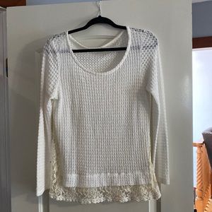 White with back lace beige